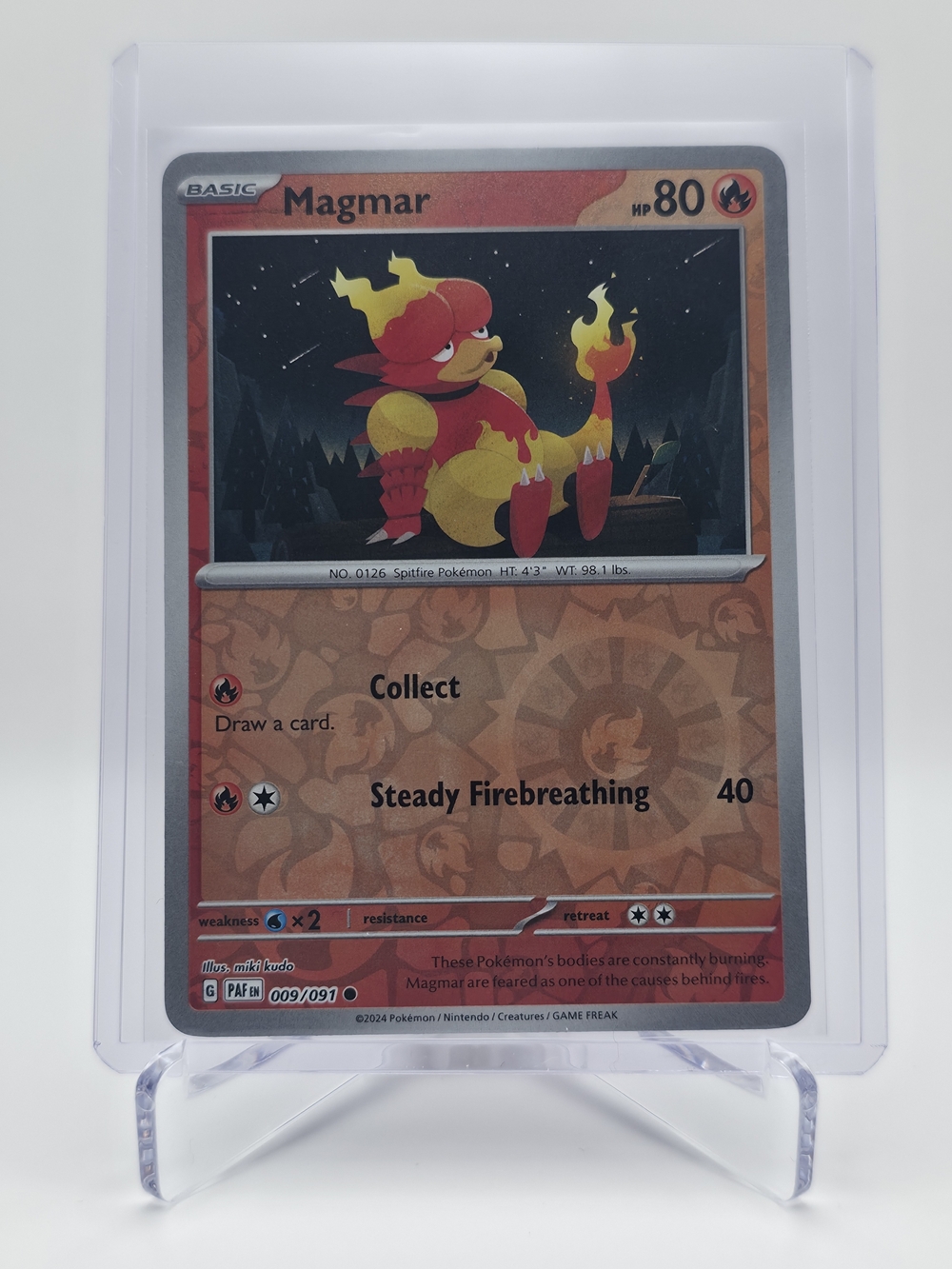 Pokémon TCG - Magmar - Paldean Fates - Reverse Holo - 009/091